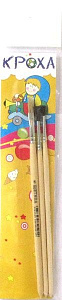 набор кистей кроха - белка круглая оформительская № 2,3, щетина плоская № 6  нкш-05