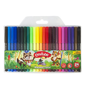 фломастеры 24цв creativiki, вент. колпачки, в блистере флв24кр /creativiki изображение фломастеры 24цв creativiki, вент. колпачки, в блистере флв24кр /creativiki