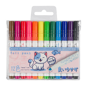 фломастеры 12цв утолщенные, joycolor mini, ассорти 32-0051 /bv