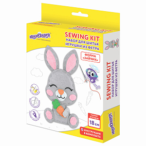 набор для шитья игрушки из фетра зайчик, 664489 /юнландия набор для шитья игрушки из фетра зайчик, 664489 /юнландия