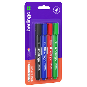 набор 4цв маркеров для флипчарта uniline fm200, 2мм, bmf_42209 /berlingo