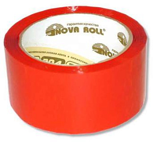 клейкая лента 48мм*66м 43мкм, красный, 0120-436 /нова ролл