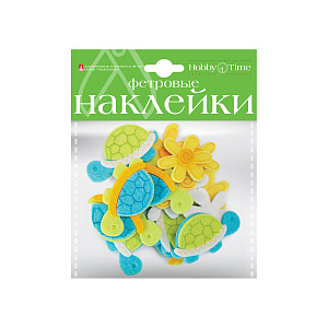 набор декор.элементов самокл. из фетра черепашки №14 2-093/14 /hobbytime