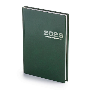 ежедневник датированный 2025 /альт а5 336с бумвинил тиснение фольгой, зеленый 3-121/02 изображение ежедневник датированный 2025 /альт а5 336с бумвинил тиснение фольгой, зеленый 3-121/02