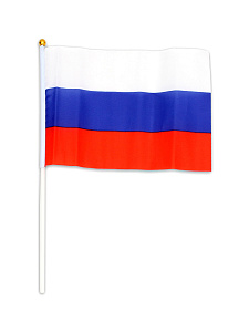 флаг рф 14*21см с пластиковым  флагштоком фг-2013