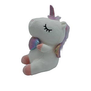 игрушка мягкая единорог 24см на липучке, с сердечком, 64015