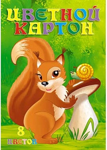 картон а4, 8цветов, 8листов, 200г/м2, в папке, с0003-ассорти /апплика