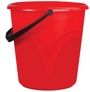 ведро 8л без крышки, пластиковое, пищевое, с узором, красное, цвп-8 изображение ведро 8л без крышки, пластиковое, пищевое, с узором, красное, цвп-8