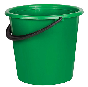 ведро 10л, без крышки, пластиковое, хозяйственное, усиленное, ассорти, мерная шкала, цв-10