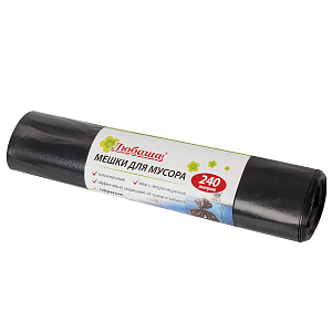 мешки для мусора 240л 5шт/рул. пвд 30мкм, 90*130см 605338 /любаша изображение мешки для мусора 240л 5шт/рул. пвд 30мкм, 90*130см 605338 /любаша