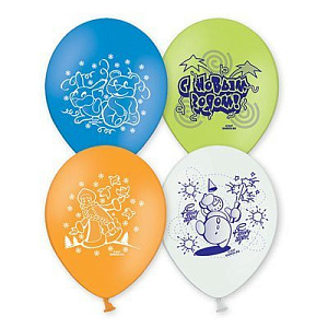 шар воздушный 10" с новым годом 1103-0045