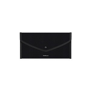 папка-конверт на кнопке 140*260мм diamond total black, черная, обшитая непрозр. 55078 /ек