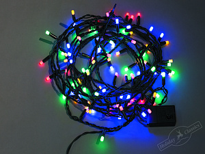 эл.гирл. 180л led мультицвет матовый 15,9м черн.провод ys-045* /holiday classics