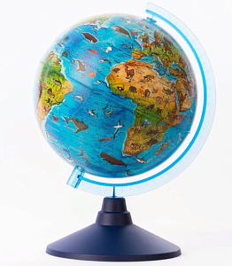 глобус зоографический d-210, детский, с подсветкой, батарейки 2*аа, ве012100249 /глобен изображение глобус зоографический d-210, детский, с подсветкой, батарейки 2*аа, ве012100249 /глобен