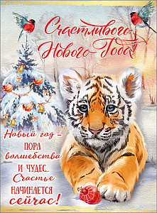 плакат- счастливого нового года! а2 0801040  /празд