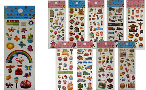 наклейки 7*20см ассорти  пластиковые,  6137 /j.otten