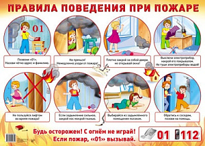 плакат - правила поведения при пожаре а2 0982-9 /сфера