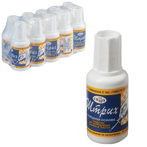 корректор с кисточкой водный 20мл штрих 341002 /гамма изображение корректор с кисточкой водный 20мл штрих 341002 /гамма