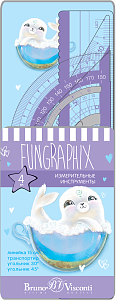 набор чертежный 4 предмета fungraphix-2, 45-0021/02 /bv