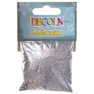 блестки декоративные 1мм 20гр серебро w041-202-1 /decola
