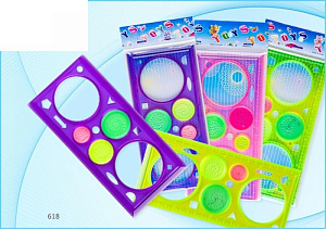 линейка-спирограф 20см 618, цвет ассорти м-5569 /basir mazari