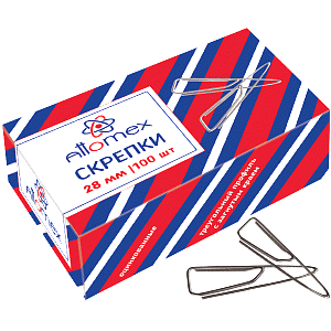 скрепки 28мм треугольные оцинкованные с загнутым краем 100шт. pf0509-28, 4135305,4135342 / attomex изображение скрепки 28мм треугольные оцинкованные с загнутым краем 100шт. pf0509-28, 4135305,4135342 / attomex