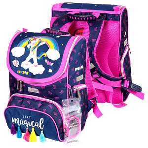 ранец эргономический  mini   magic unicorn 35*26*20см, 800г, 1о, 3к,  светоотр., 7030100 /devente