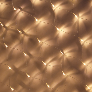 сетка 144л 1,6*1,6м led шампань, пост.свечение, прозр.провод, 362-086 /сноубум