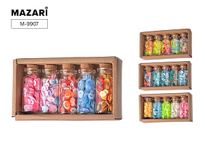пайетки декоративные, 5цв*7г, стекл.колба, к/к м-9907 /mazari