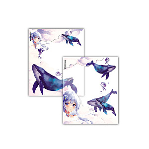обложка 212*347 для дневника, тетрадей kawaii whale, 80мкм ассорти 61124 /ek