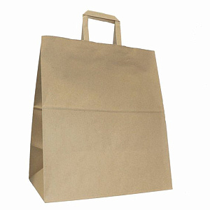 пакет бумажный 32*20*37, плоские ручки, крафт, 90г/м2 609765 изображение пакет бумажный 32*20*37, плоские ручки, крафт, 90г/м2 609765 фото