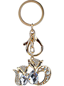 брелок со стразами изысканные лисички 4,7*3,5см т-9127 /miland