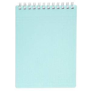 блокнот /hatber а7 80л на гребне пластиковая обл., canvas бирюза, 05323