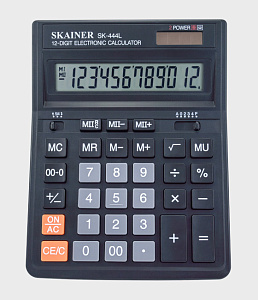 калькулятор skainer sк-444l (153*200мм) 12 разрядов, двойное питание