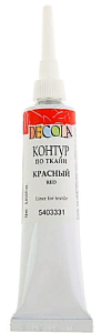 контур 18мл по ткани, красный, 5403331 /decola