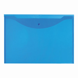 папка-конверт на кнопке а5, 0,15мм синяя, 273066 /brauberg