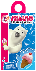 набор для создания мыла мороженое (мыльн.основа, краситель. стакан, формы) 31с2041-08 /луч