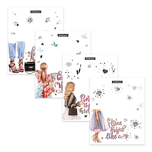 обложка 212*347 для дневника, тетрадей fashion girls, 80мкм ассорти 55188 /ek