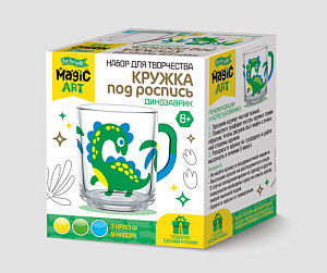 набор для творч. роспись кружки динозаврик, краски, кисть, трафарет, к/к, 04497 /дескор