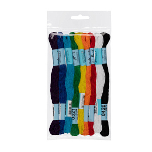 набор ниток для вышив. мулине ассорти ученический 9цв*8м fls-001 /gamma