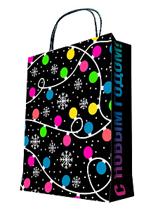 нг пакет бумажный 17,8*22,9*9,8 гирлянда флуоресцентная печать 150г/м 93044fe /фен-презент