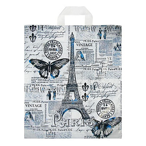 пакет с ручками, петля  38*42, парижский день (40мк) /инт фото