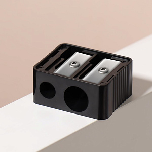 точилка двойная для косметических карандашей, черная 736091 /queenfair изображение точилка двойная для косметических карандашей, черная 736091 /queenfair