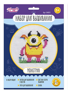 набор для вышивания крестом монстрик, в конверте, 04893 /дескор набор для вышивания крестом монстрик, в конверте, 04893 /дескор