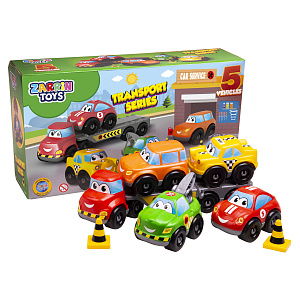 машинки 5шт 9,5*6см transport series, к/к, j5 /zarrintoys изображение машинки 5шт 9,5*6см transport series, к/к, j5 /zarrintoys